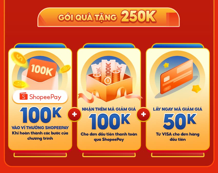 Quà tặng, giảm giá trên Shopee